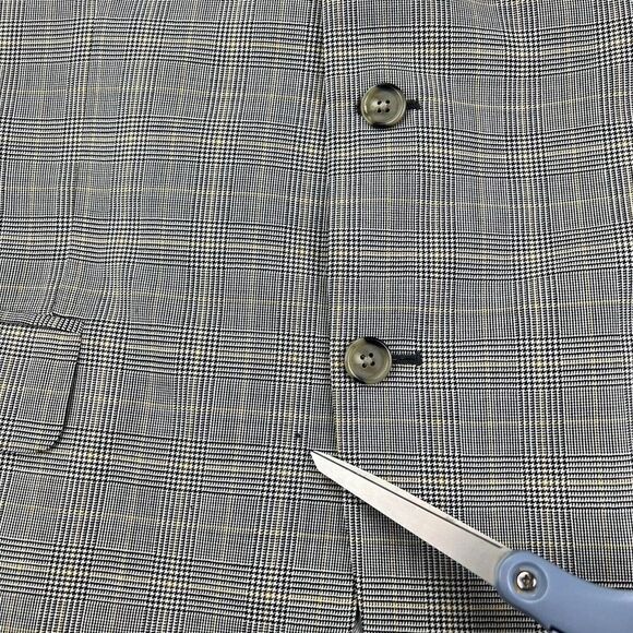 Lardini Men's Wool Gray Plaid Blazer Super 120's Sport Coat US 46L Italy - Picture 10 of 16